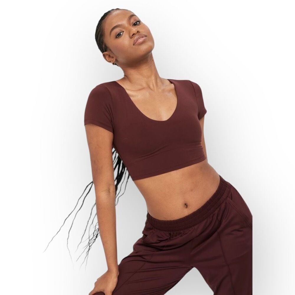 Brand New Offline by Aerie Women's Size Medium Brown Real Good Cropped Top Shirt